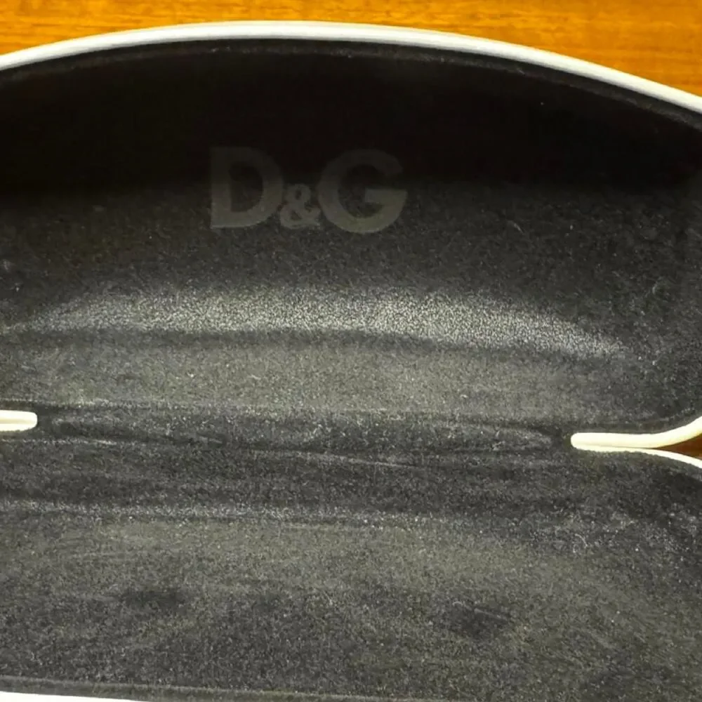 D&G Dolce & Gabbana Clamshell Sunglasses Eyeglasses Case Embossed
